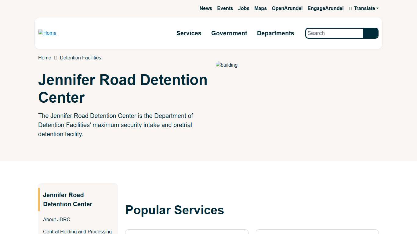 Jennifer Road Detention Center Anne Arundel County Government
